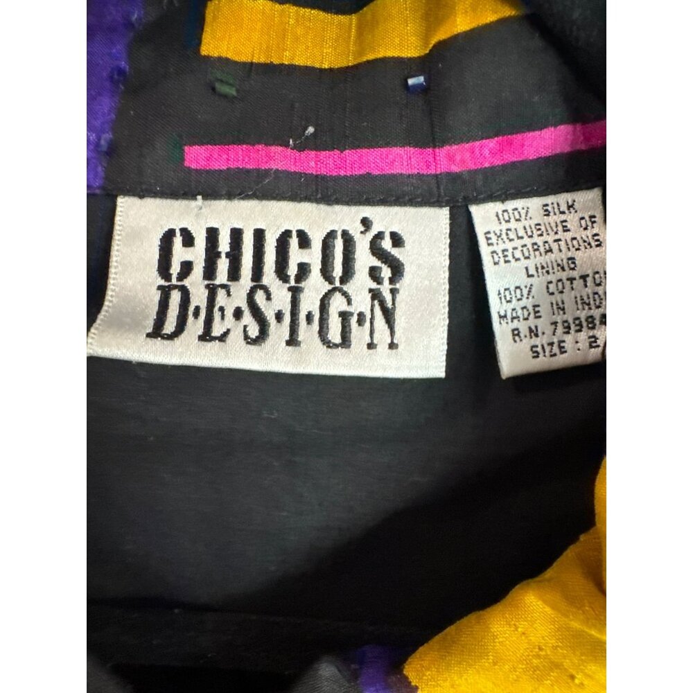 Vintage Chico's Design Geometric Patchwork Jacket… - image 3